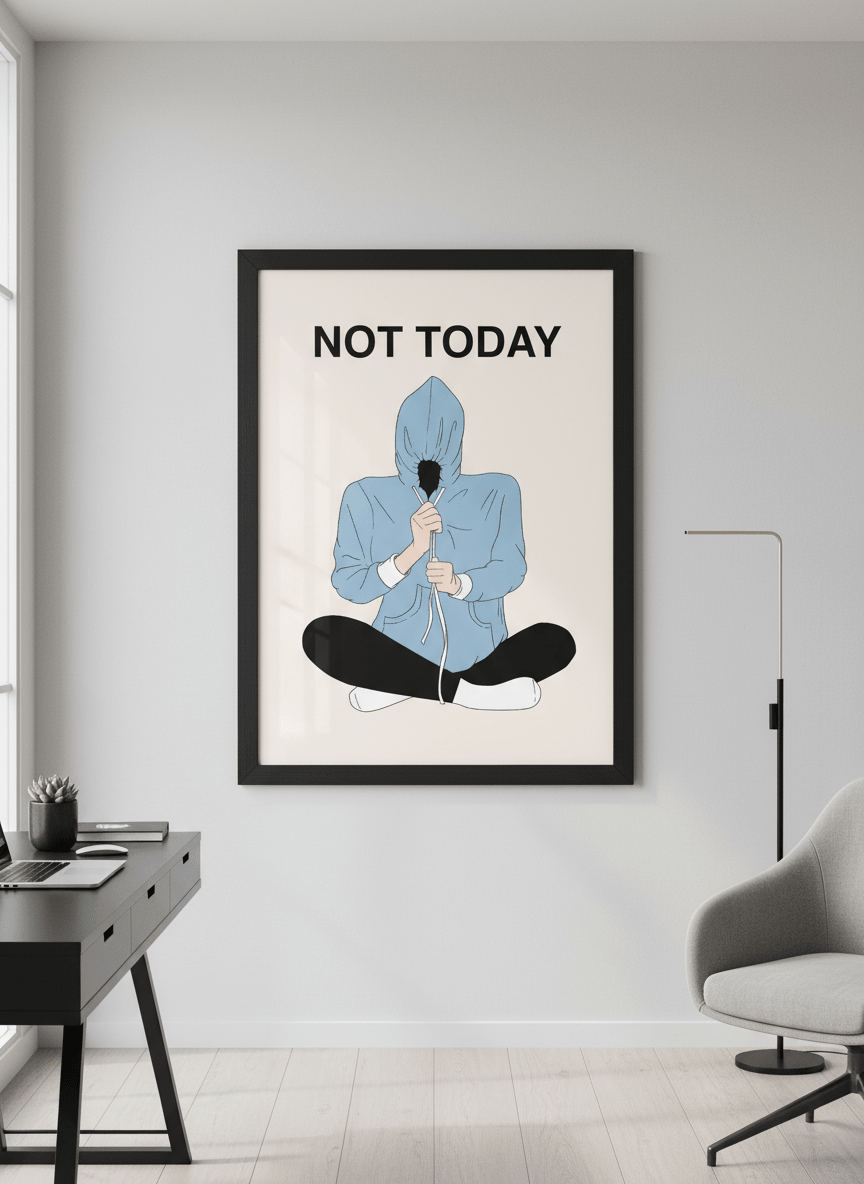 Contemporary wall art featured in a bright modern office workspace