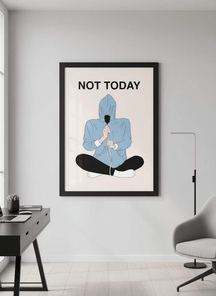 Contemporary wall art featured in a bright modern office workspace