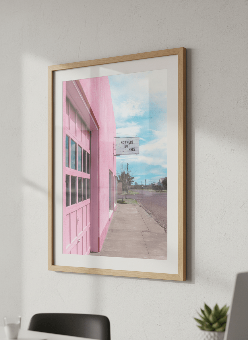 Contemporary wall art featured in a bright modern office workspace