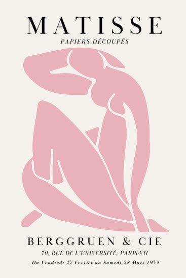 Nude Women Papier Decoupes Art shades of Pink By Henri Matisse