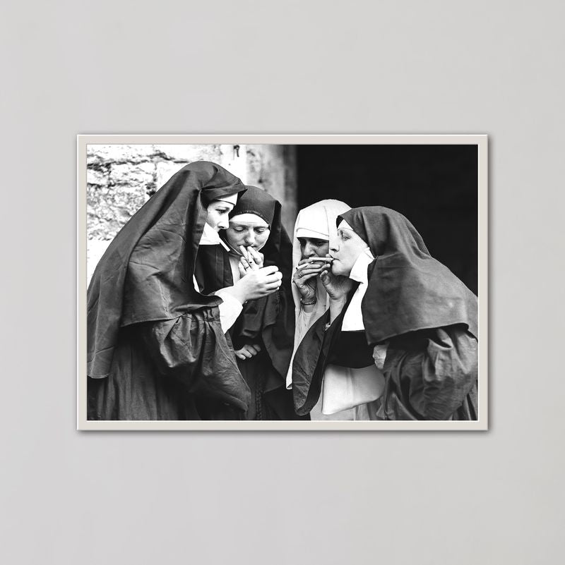 Nuns Smoking Vintage Wall Art Photography - Style My Wall