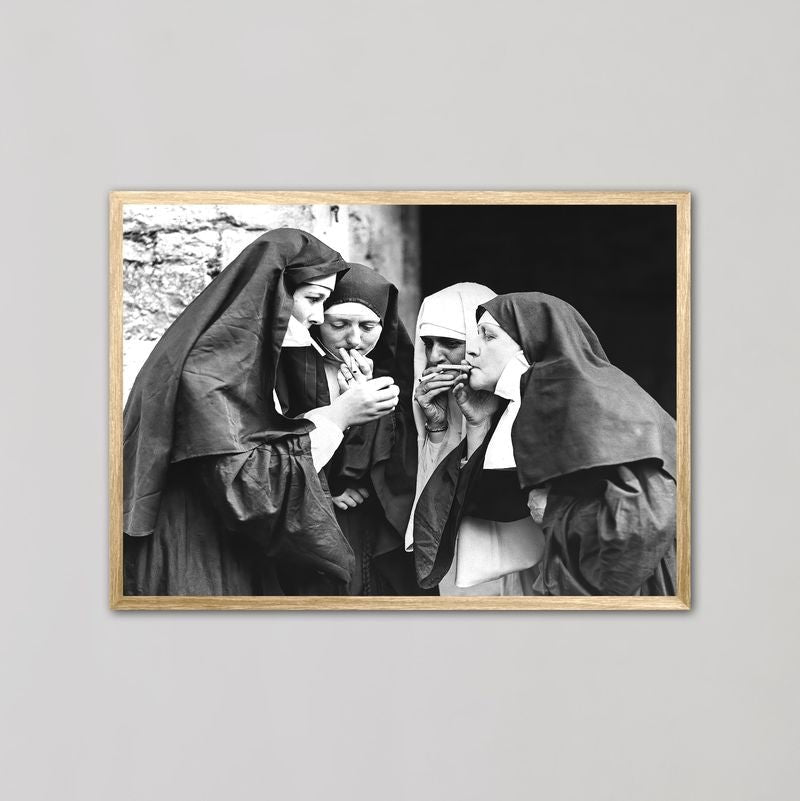 Nuns Smoking Vintage Wall Art Photography - Style My Wall