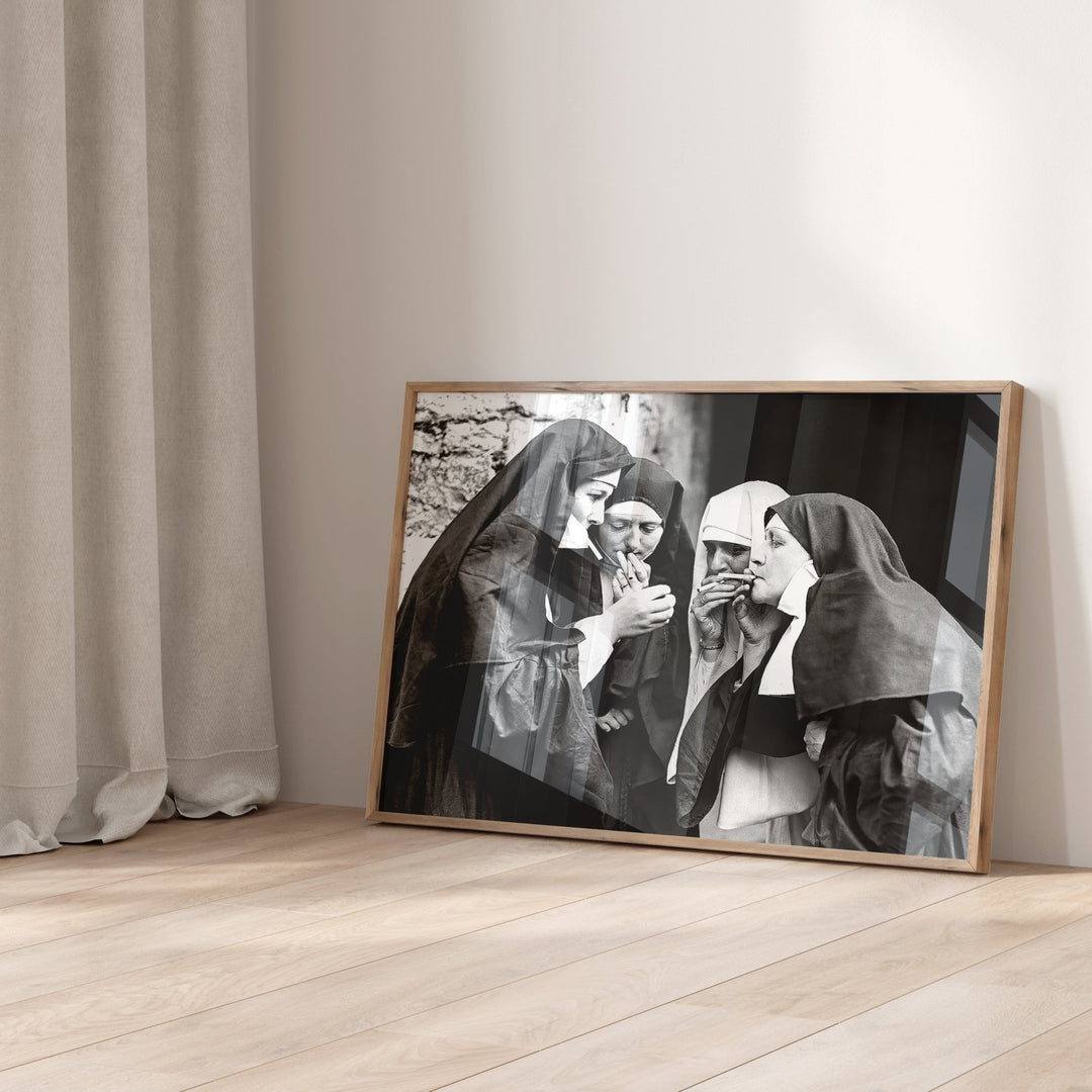 Nuns Smoking Vintage Wall Art Photography - Style My Wall