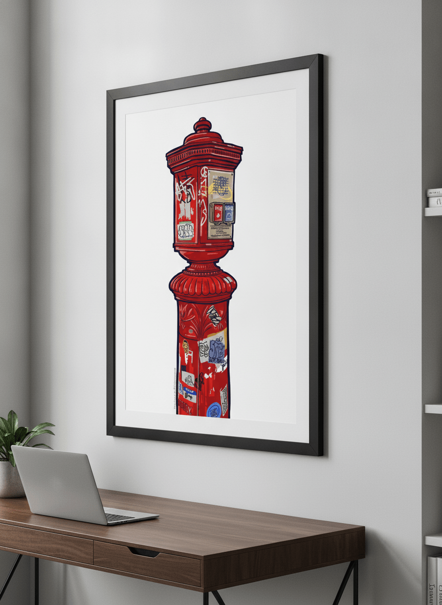 Contemporary wall art featured in a bright modern office workspace