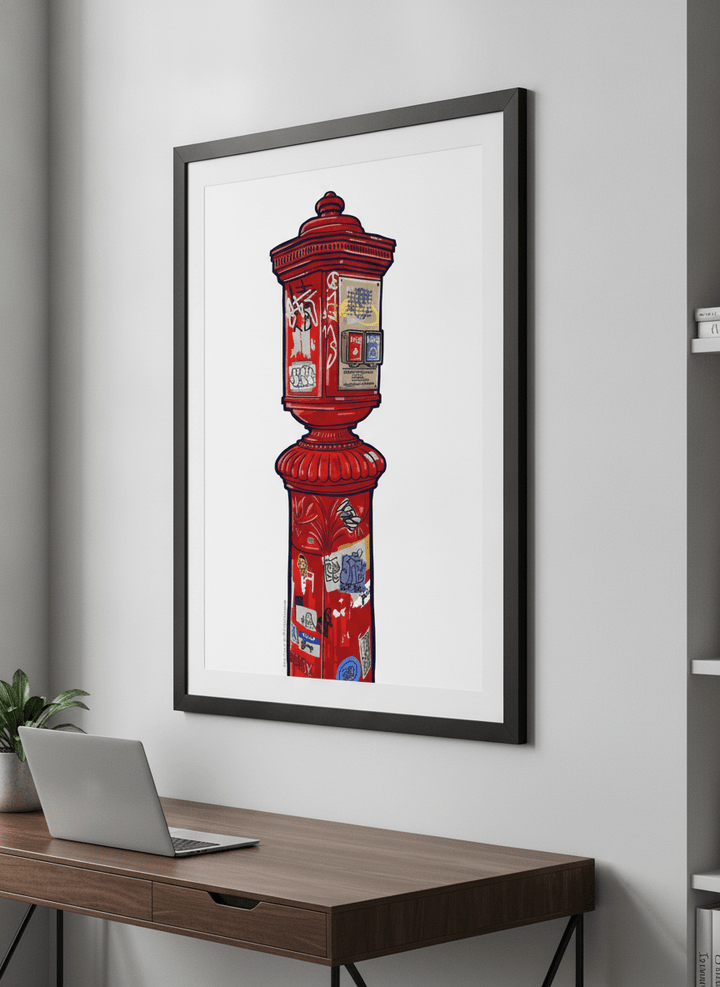 Contemporary wall art featured in a bright modern office workspace