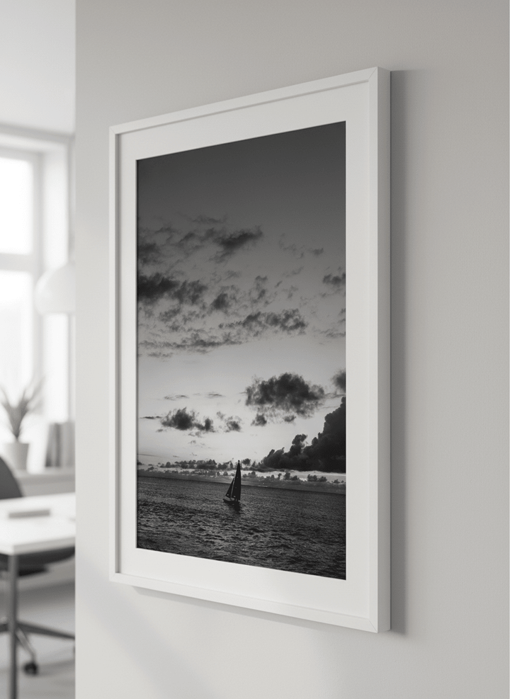 Contemporary wall art featured in a bright modern office workspace