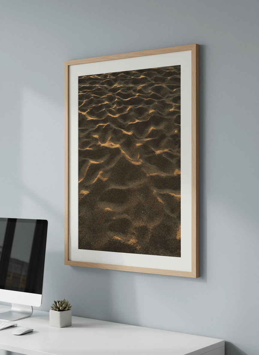 Contemporary wall art featured in a bright modern office workspace
