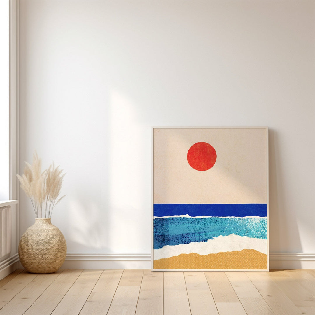 ocean artwork on coastal floor