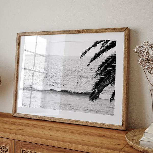 Ocean Waves Coastal Palm Wall Art