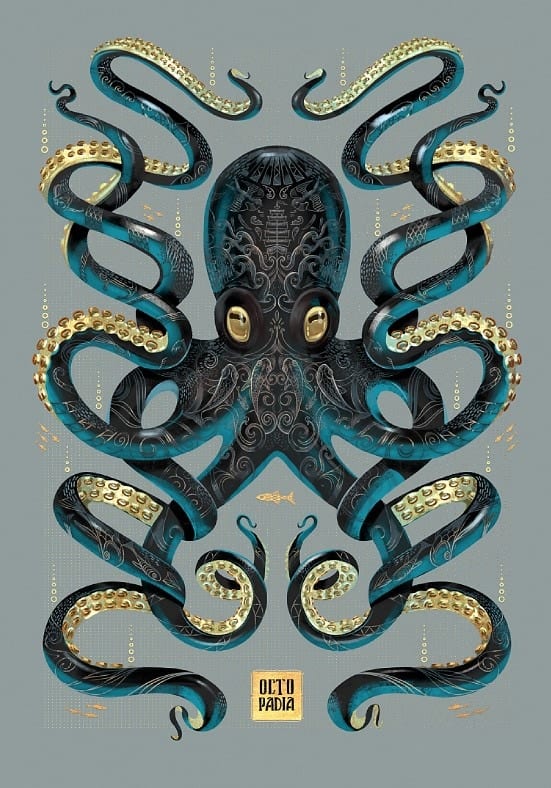 Octopus Black & Gold By Mark Harrison