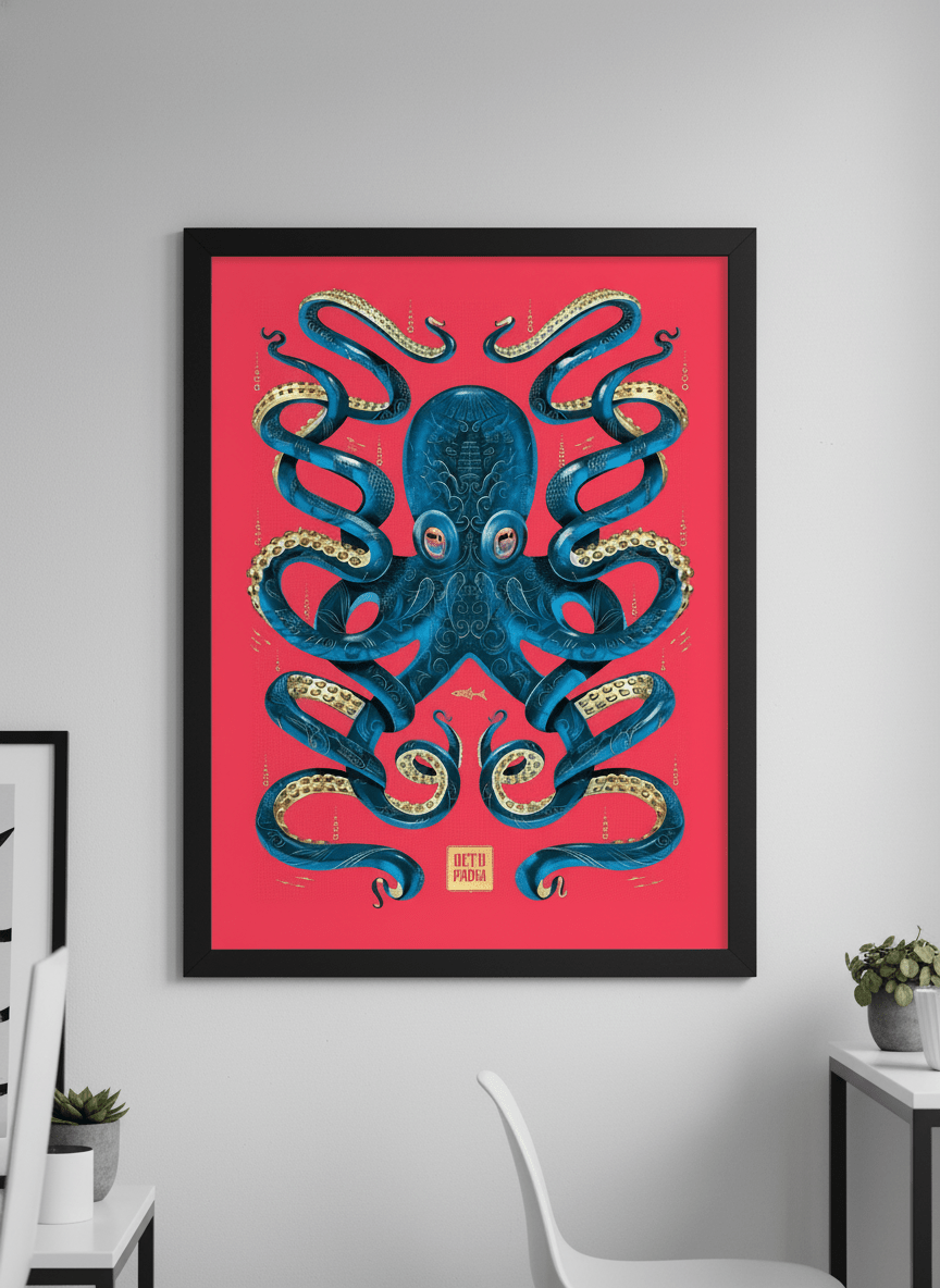 Contemporary wall art featured in a bright modern office workspace