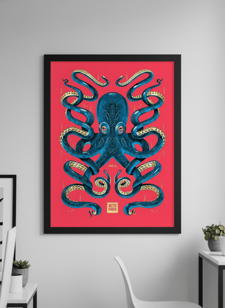 Contemporary wall art featured in a bright modern office workspace