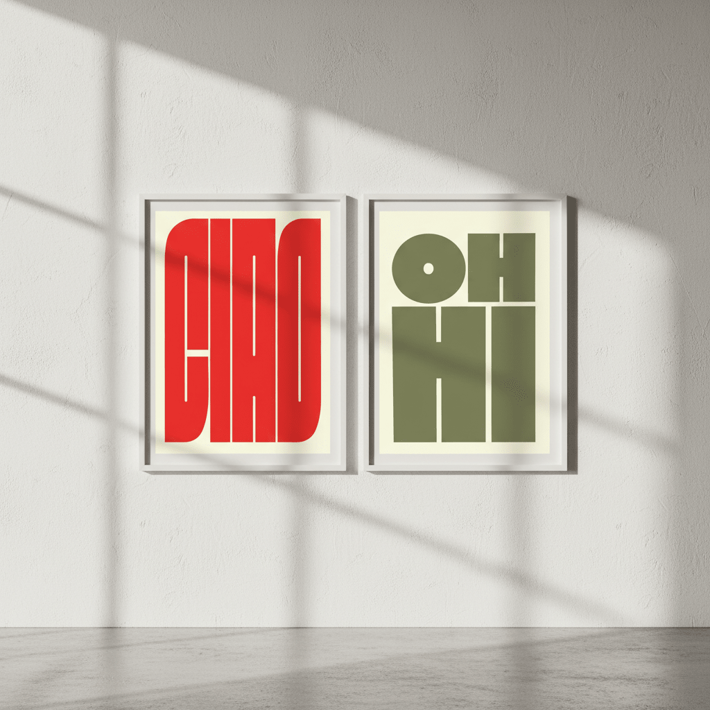 OH HI CIAO Set of 2 Prints wall - art - picture - poster