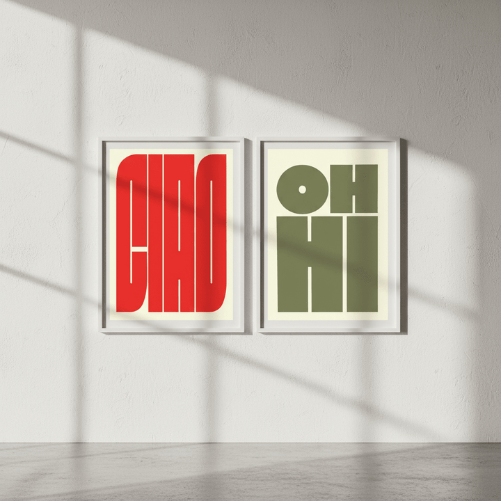 OH HI CIAO Set of 2 Prints wall - art - picture - poster