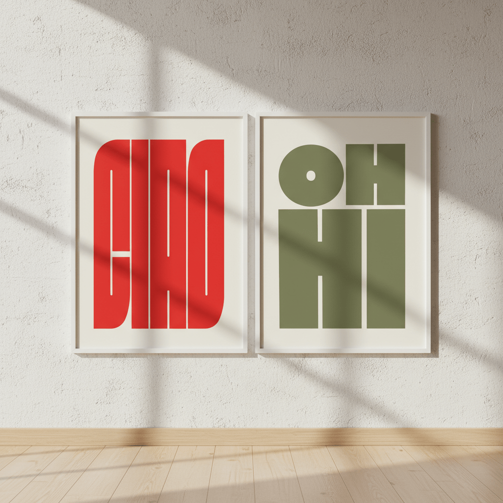 OH HI CIAO Set of 2 Prints wall - art - picture - poster