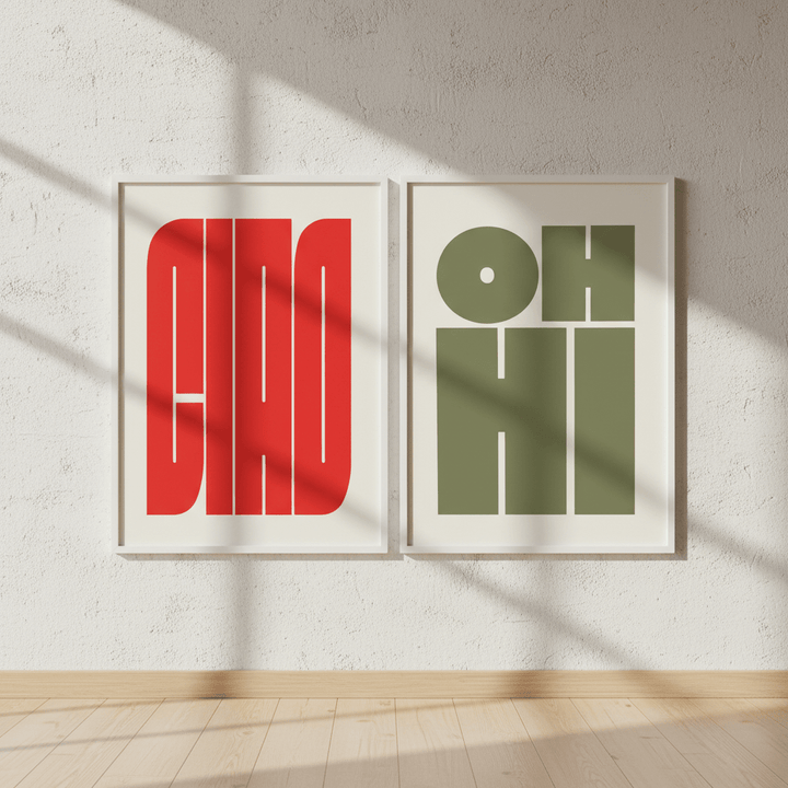 OH HI CIAO Set of 2 Prints wall - art - picture - poster