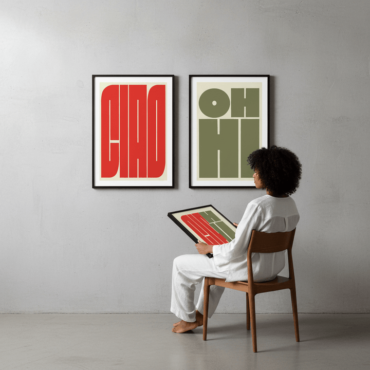 OH HI CIAO Set of 2 Prints wall - art - picture - poster