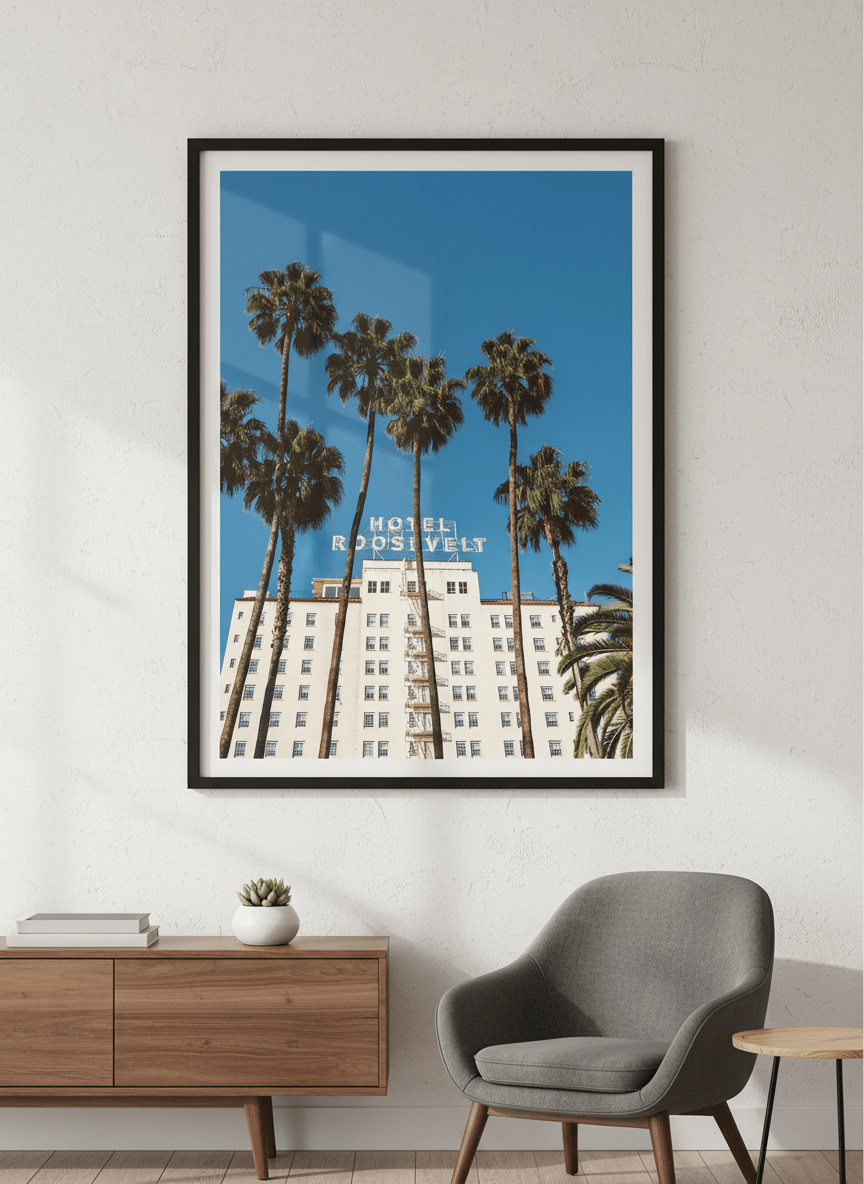 Contemporary wall art featured in a bright modern office workspace