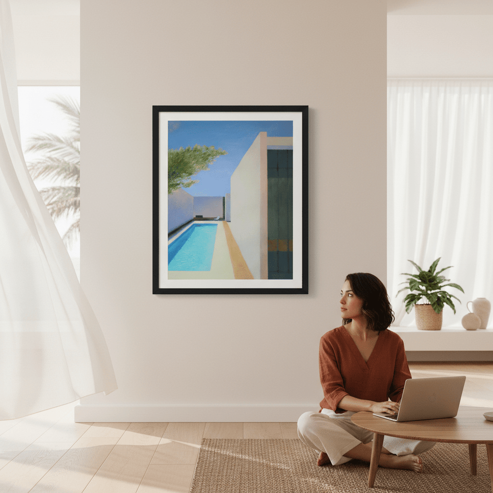 Olive Branch and Swimming Pool by Ieva Baklane wall - art - picture - poster