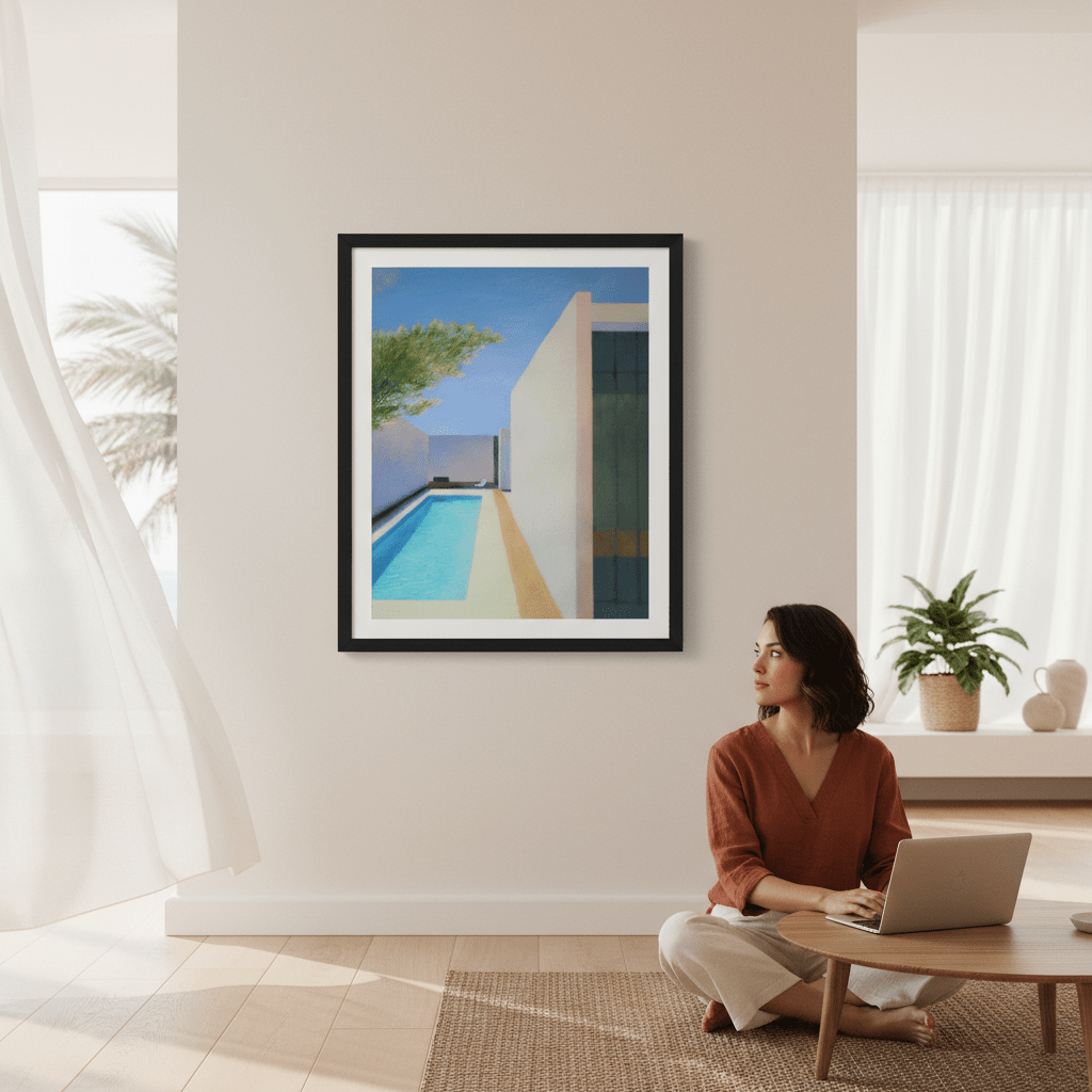 Olive Branch and Swimming Pool by Ieva Baklane wall - art - picture - poster