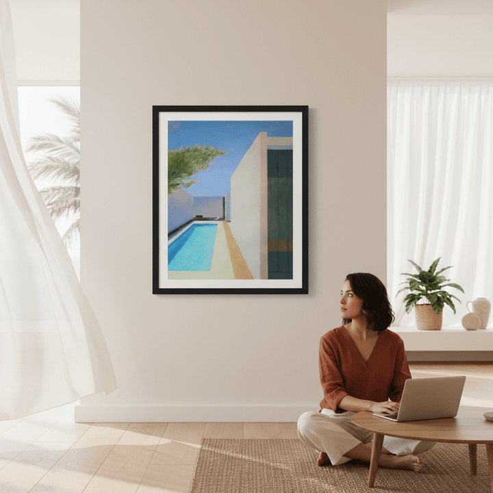 Olive Branch and Swimming Pool by Ieva Baklane wall - art - picture - poster