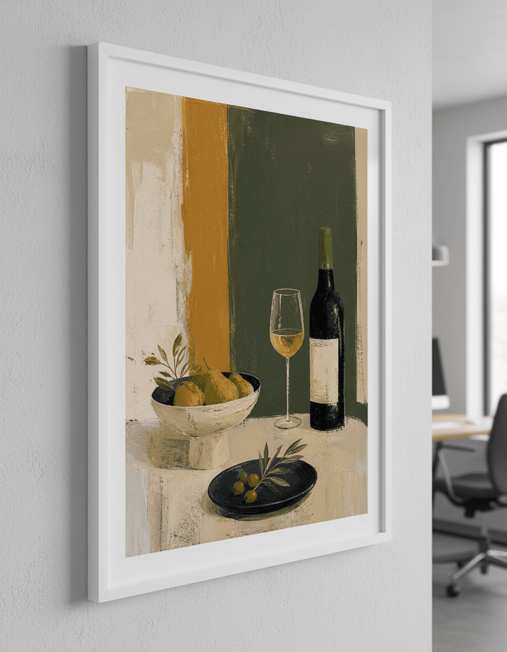 Contemporary wall art featured in a bright modern office workspace
