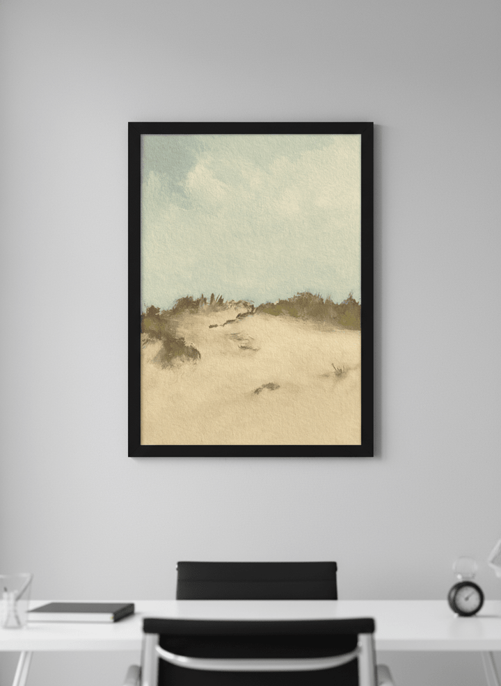 Contemporary wall art featured in a bright modern office workspace