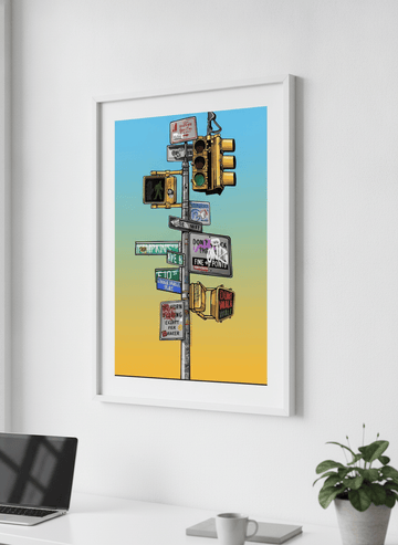 Contemporary wall art featured in a bright modern office workspace