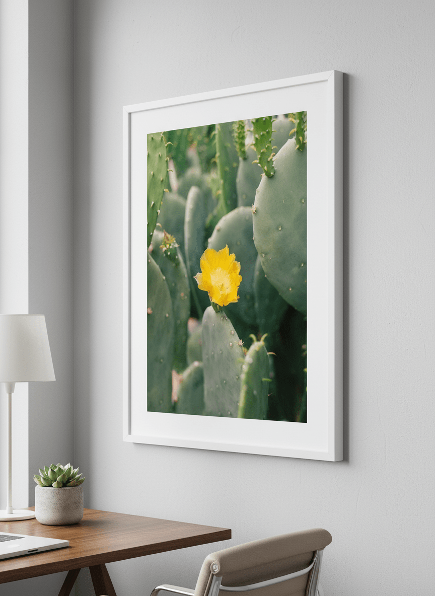 Contemporary wall art featured in a bright modern office workspace