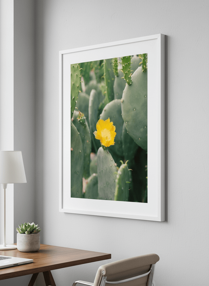 Contemporary wall art featured in a bright modern office workspace
