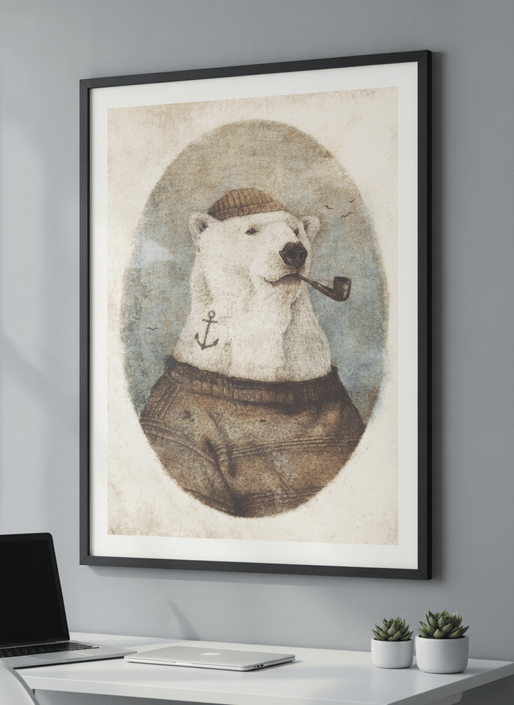 Contemporary wall art featured in a bright modern office workspace