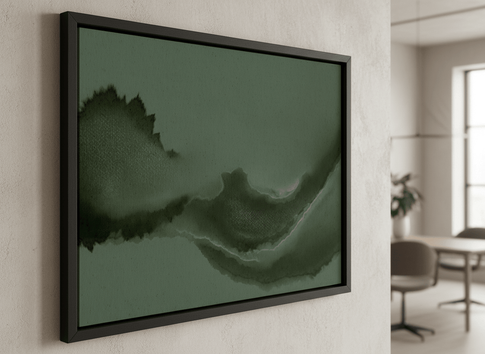 Contemporary wall art featured in a bright modern office workspace