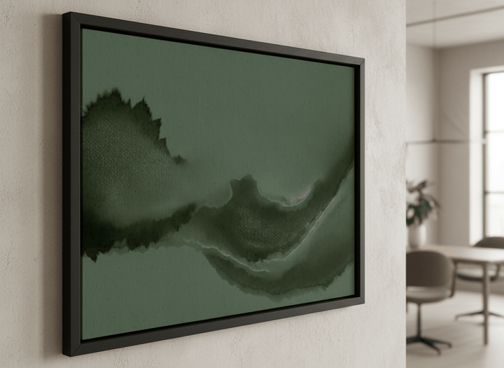 Contemporary wall art featured in a bright modern office workspace