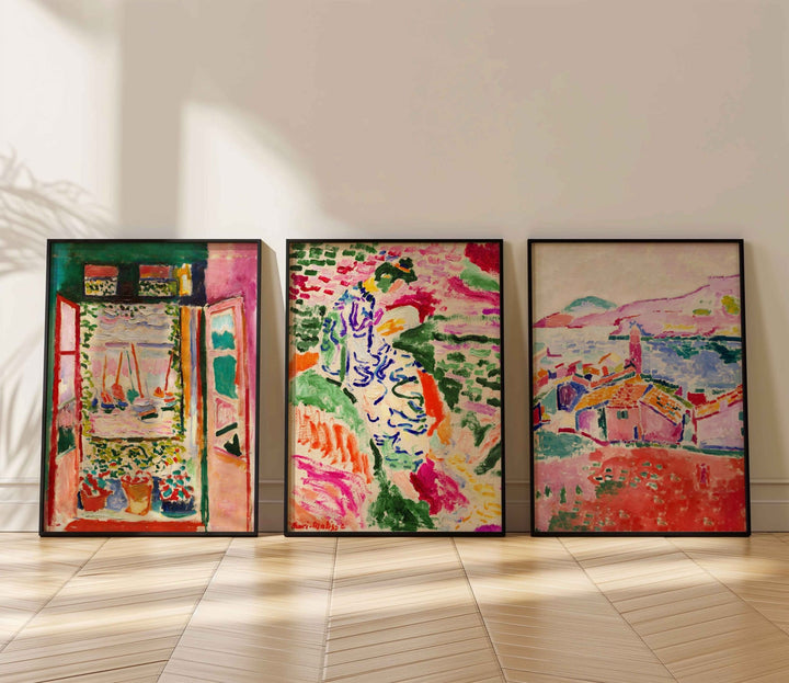 Open Window, Lake & Church Exhibition Trio Prints by Henri Matisse - Style My Wall