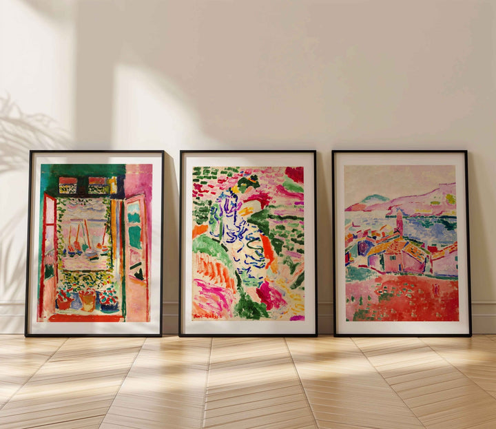 Open Window, Lake & Church Exhibition Trio Prints by Henri Matisse - Style My Wall