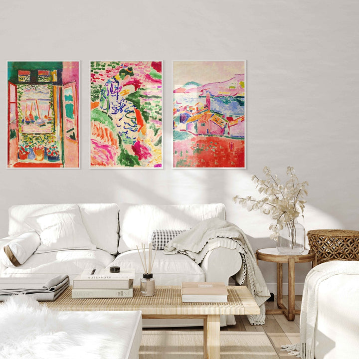 Open Window, Lake & Church Exhibition Trio Prints by Henri Matisse - Style My Wall