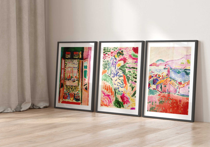 Open Window, Lake & Church Exhibition Trio Prints by Henri Matisse - Style My Wall