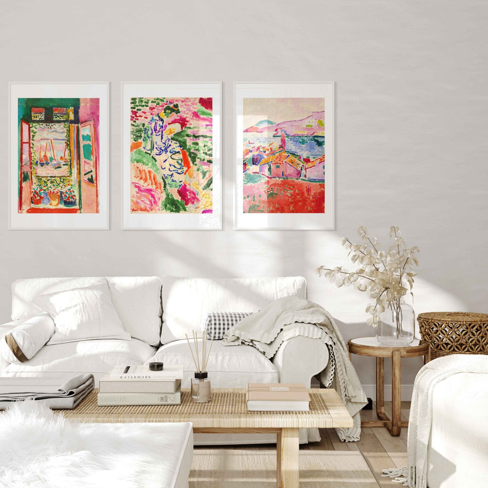 Open Window, Lake & Church Exhibition Trio Prints by Henri Matisse - Style My Wall