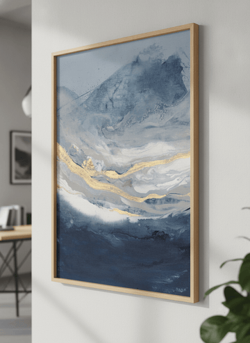 Contemporary wall art featured in a bright modern office workspace