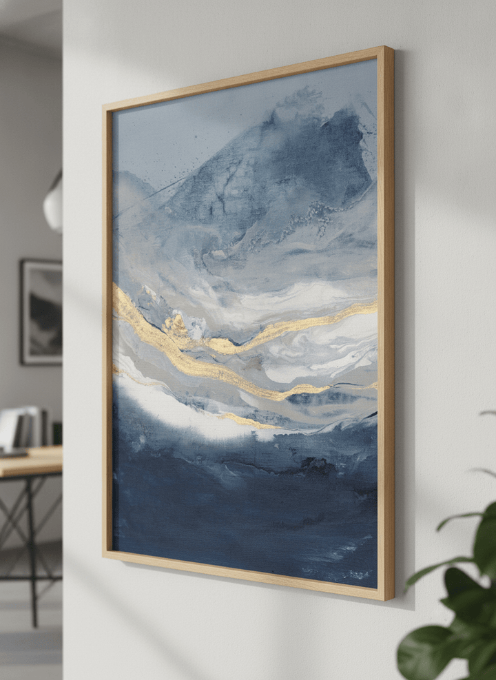 Contemporary wall art featured in a bright modern office workspace