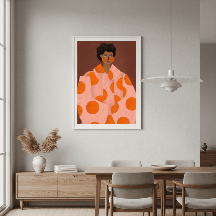 Orange Dots by Bea Muller wall - art - picture - poster