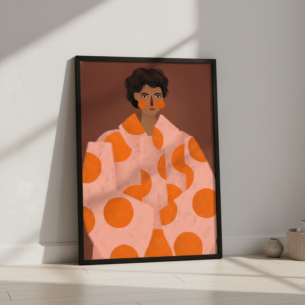 Orange Dots by Bea Muller wall - art - picture - poster