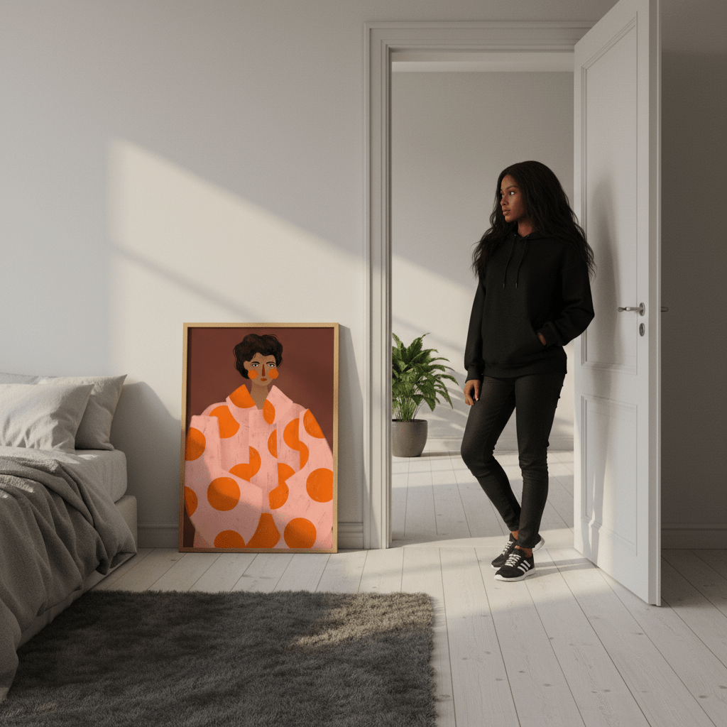 Orange Dots by Bea Muller wall - art - picture - poster
