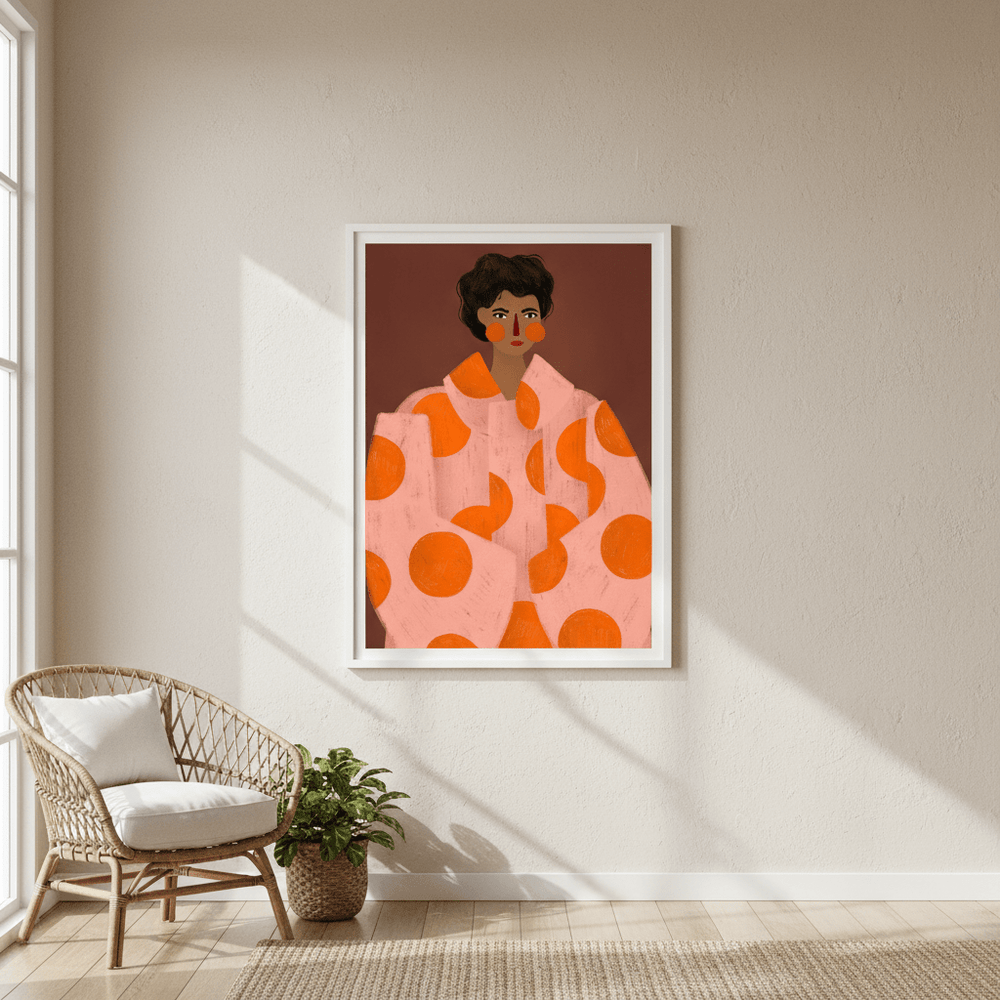 Orange Dots by Bea Muller wall - art - picture - poster