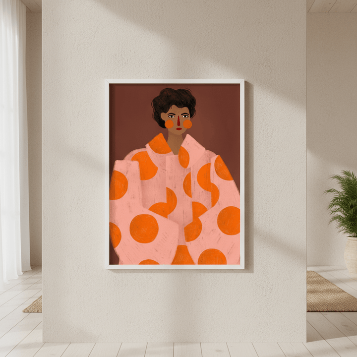 Orange Dots by Bea Muller wall - art - picture - poster