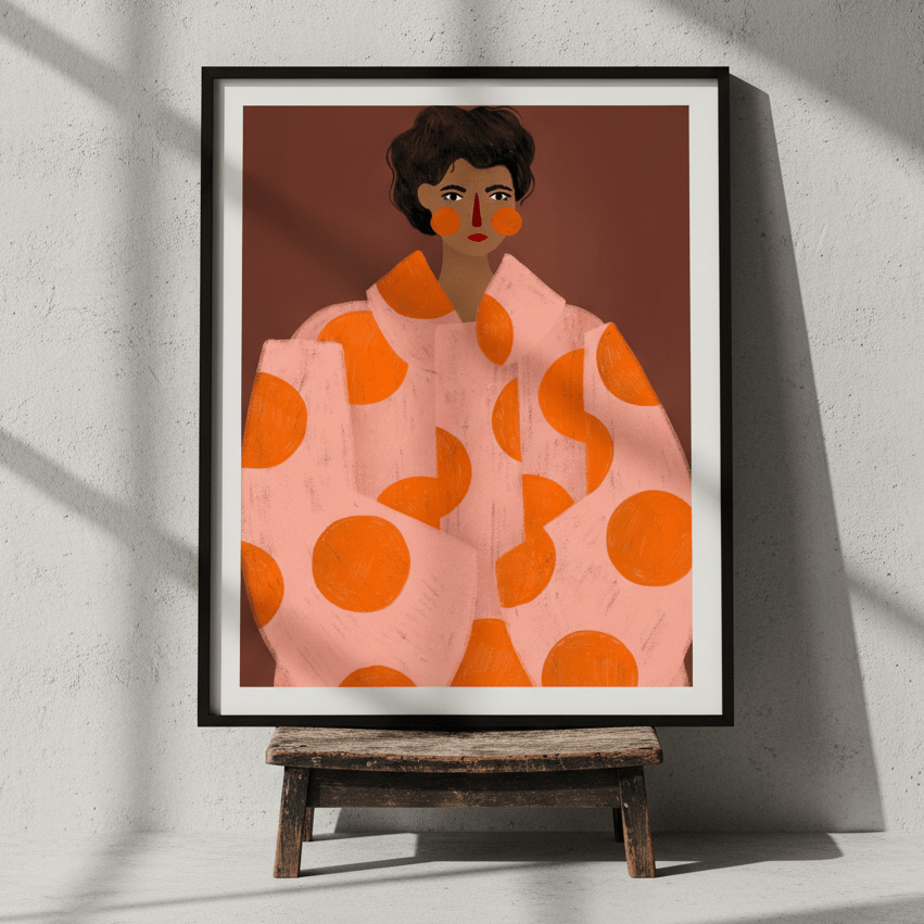 Orange Dots by Bea Muller wall - art - picture - poster