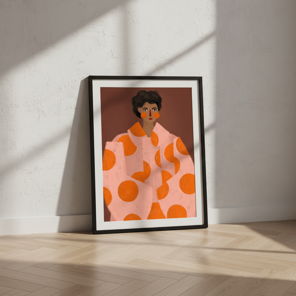 Orange Dots by Bea Muller wall - art - picture - poster