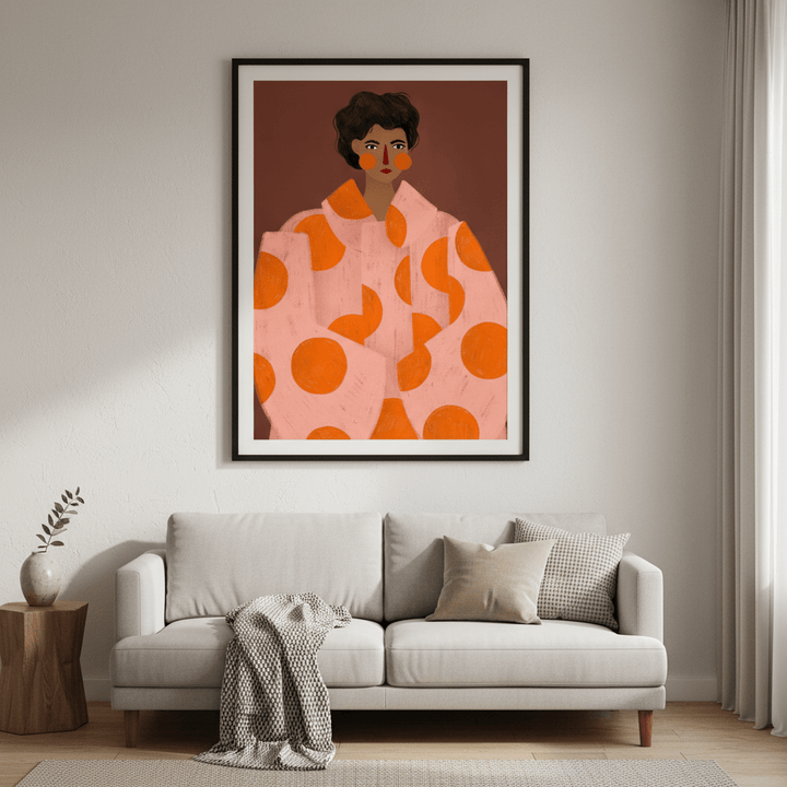 Orange Dots by Bea Muller wall - art - picture - poster