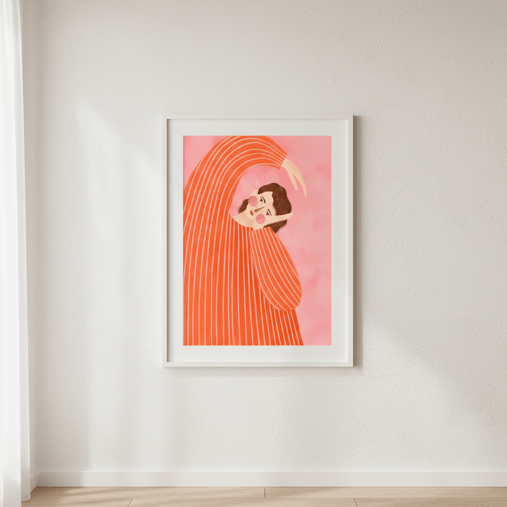 Orange Dress by Bea Muller wall - art - picture - poster