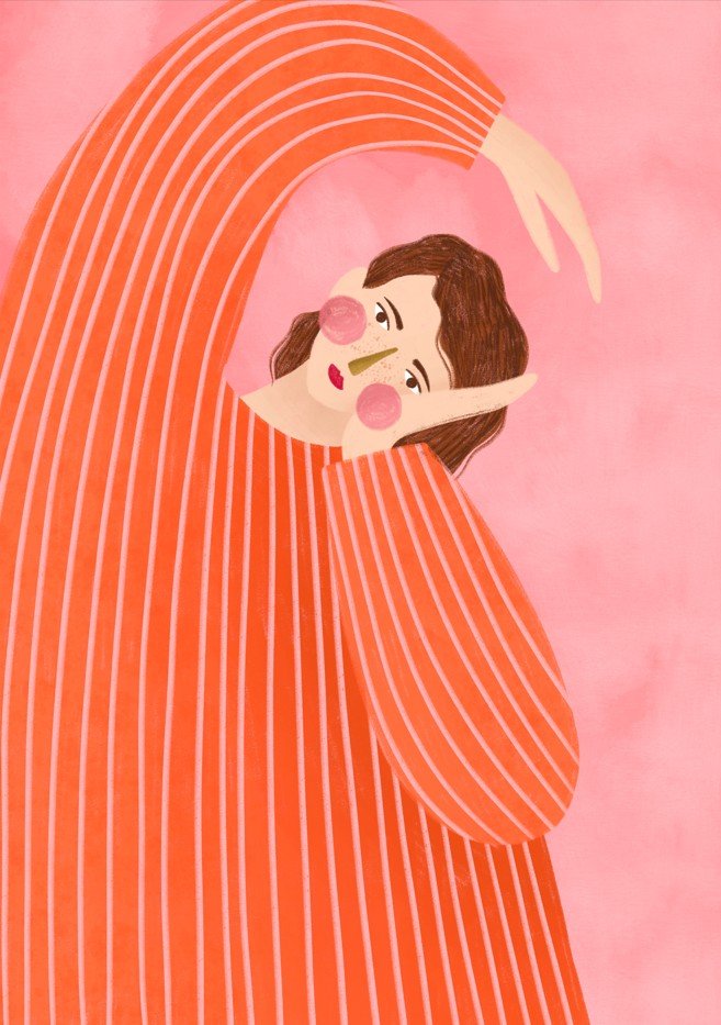 Orange Dress by Bea Muller
